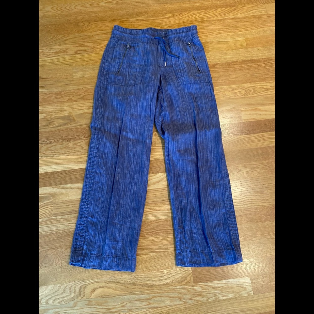 Athleta Cabo Linen Textured Wide Leg Pant